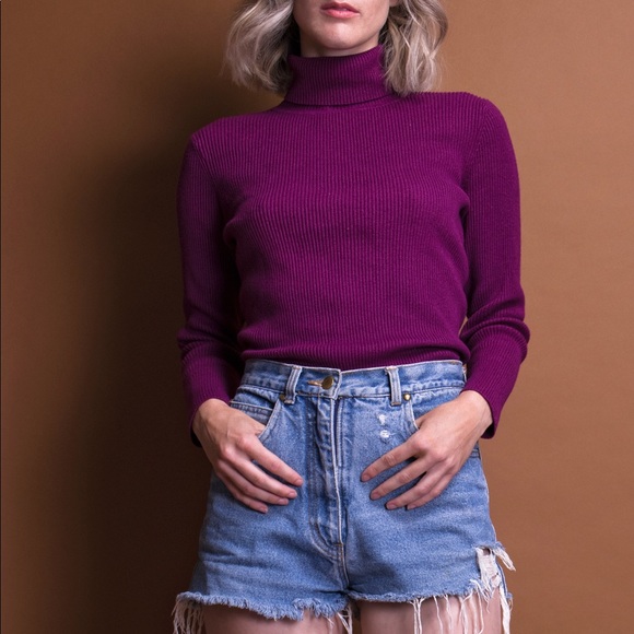 plum turtleneck top